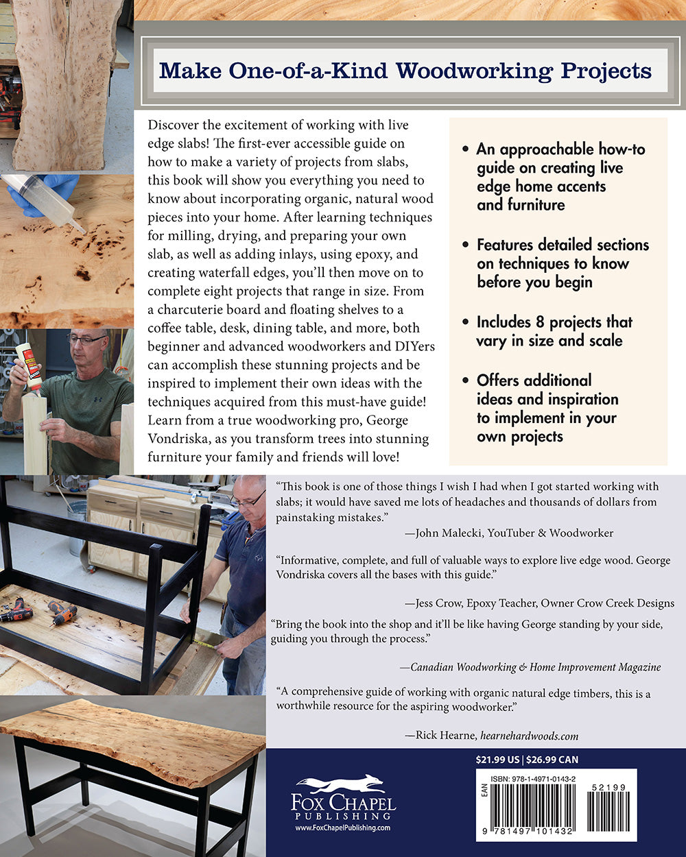 Woodworker's Guide to Live Edge Slabs - Fox Chapel Publishing Co.