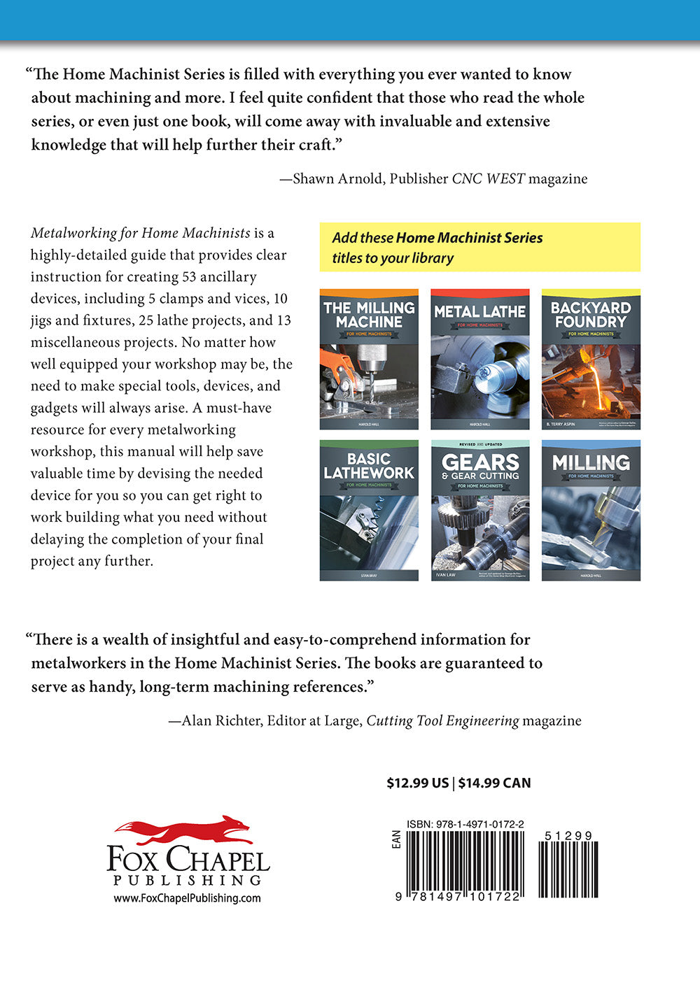 Metalworking for Home Machinists - Fox Chapel Publishing Co.