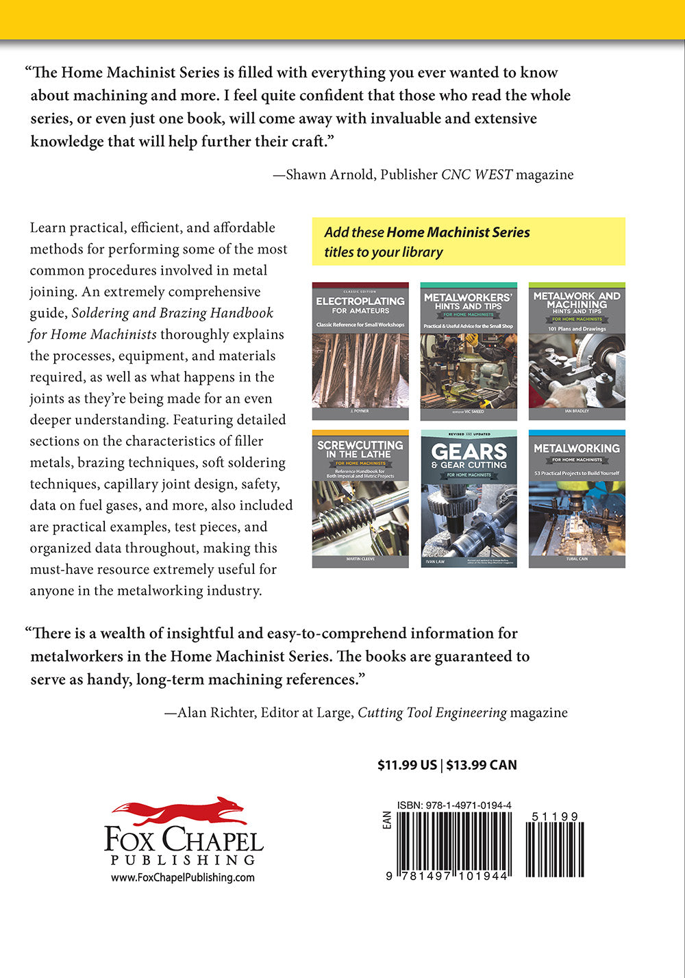 Soldering and Brazing Handbook for Home Machinists - Fox Chapel Publishing Co.