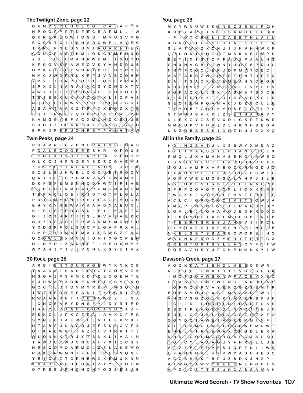 Ultimate Word Search TV Show Favorites