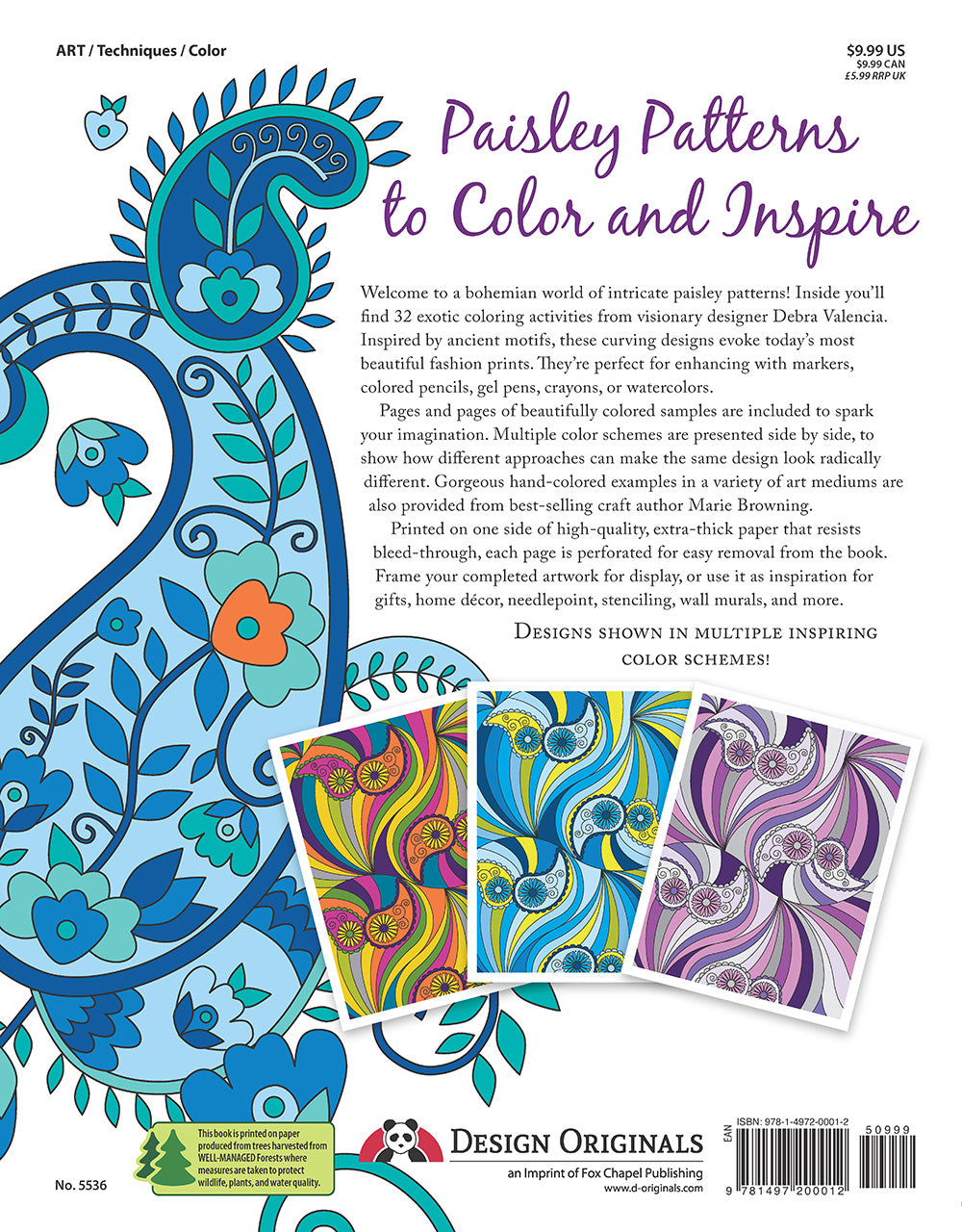 Boho Paisley Coloring Book - Fox Chapel Publishing Co.