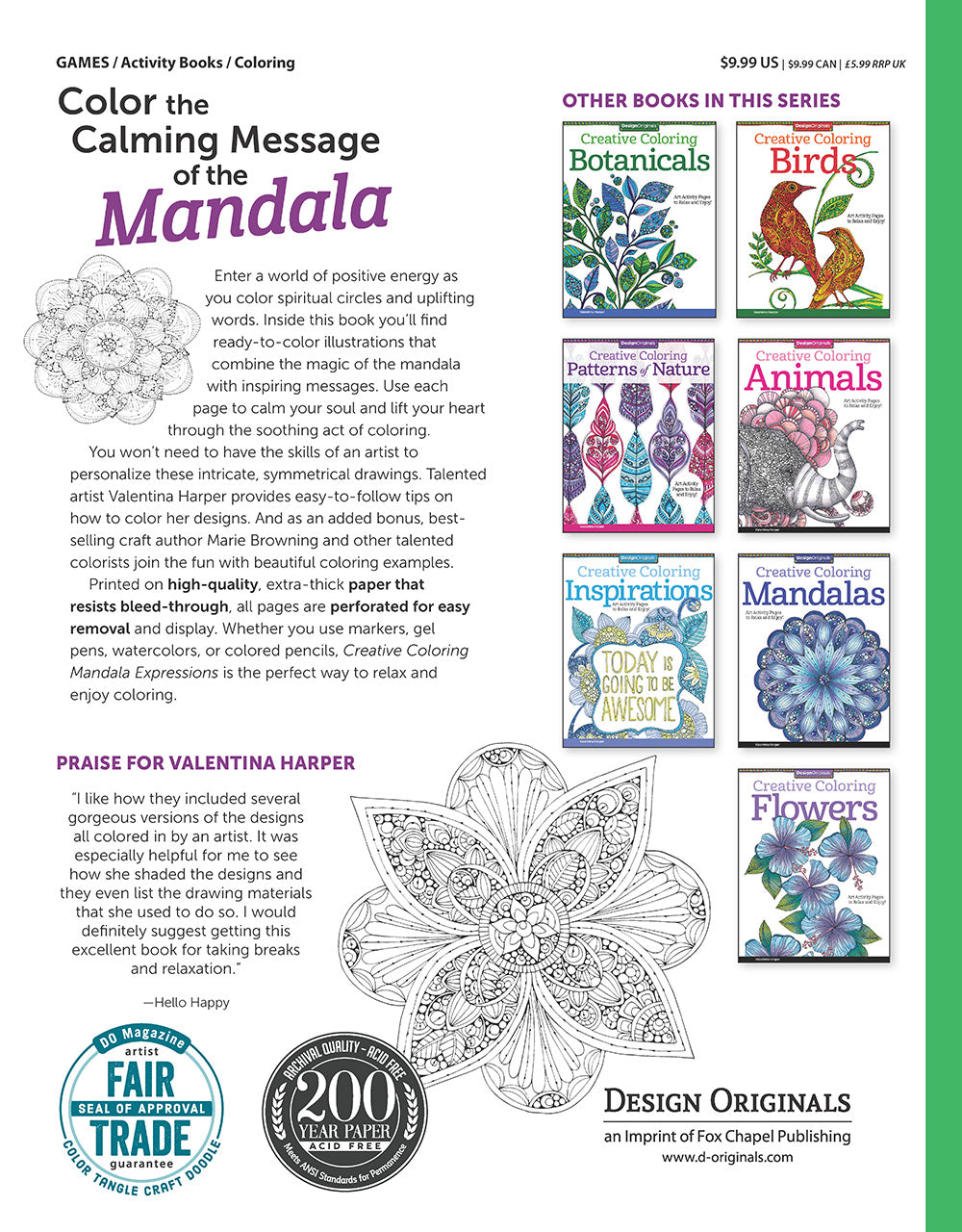 Creative Coloring Mandala Expressions - Fox Chapel Publishing Co.