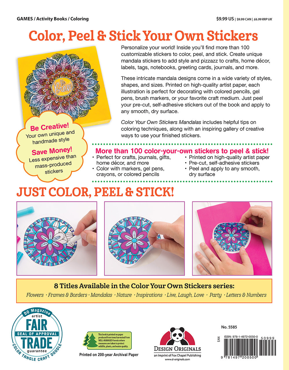 Color Your Own Stickers Mandalas - Fox Chapel Publishing Co.