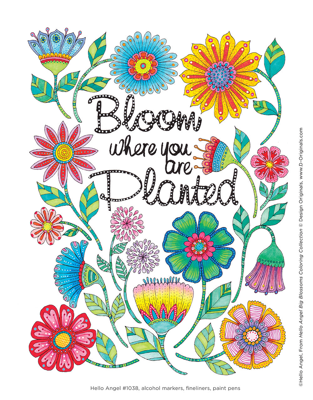 Hello Angel Big Beautiful Blossoms Coloring Collection - Fox Chapel Publishing Co.