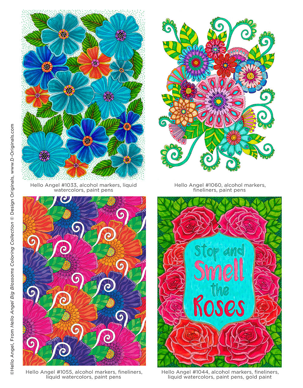 Hello Angel Big Beautiful Blossoms Coloring Collection - Fox Chapel Publishing Co.