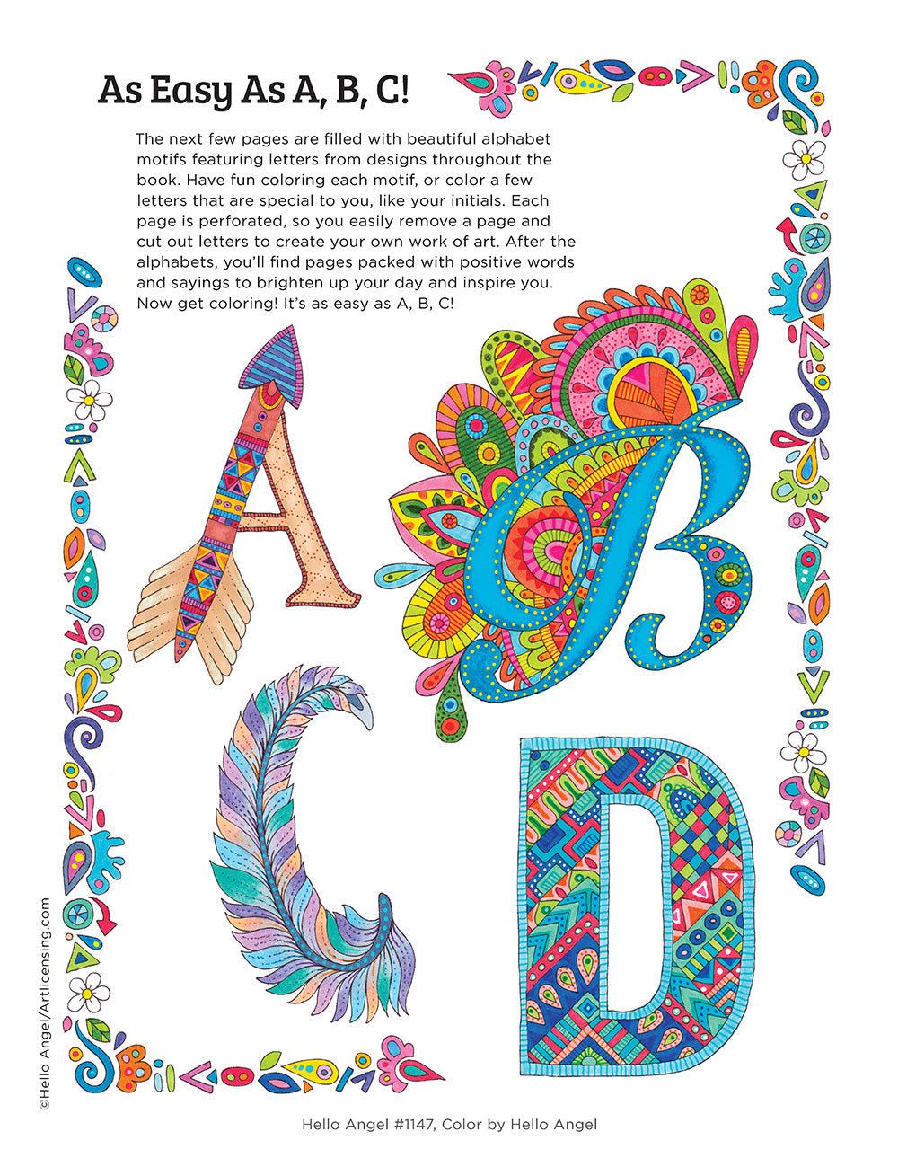 Hello Angel Letter Love Coloring Collection - Fox Chapel Publishing Co.
