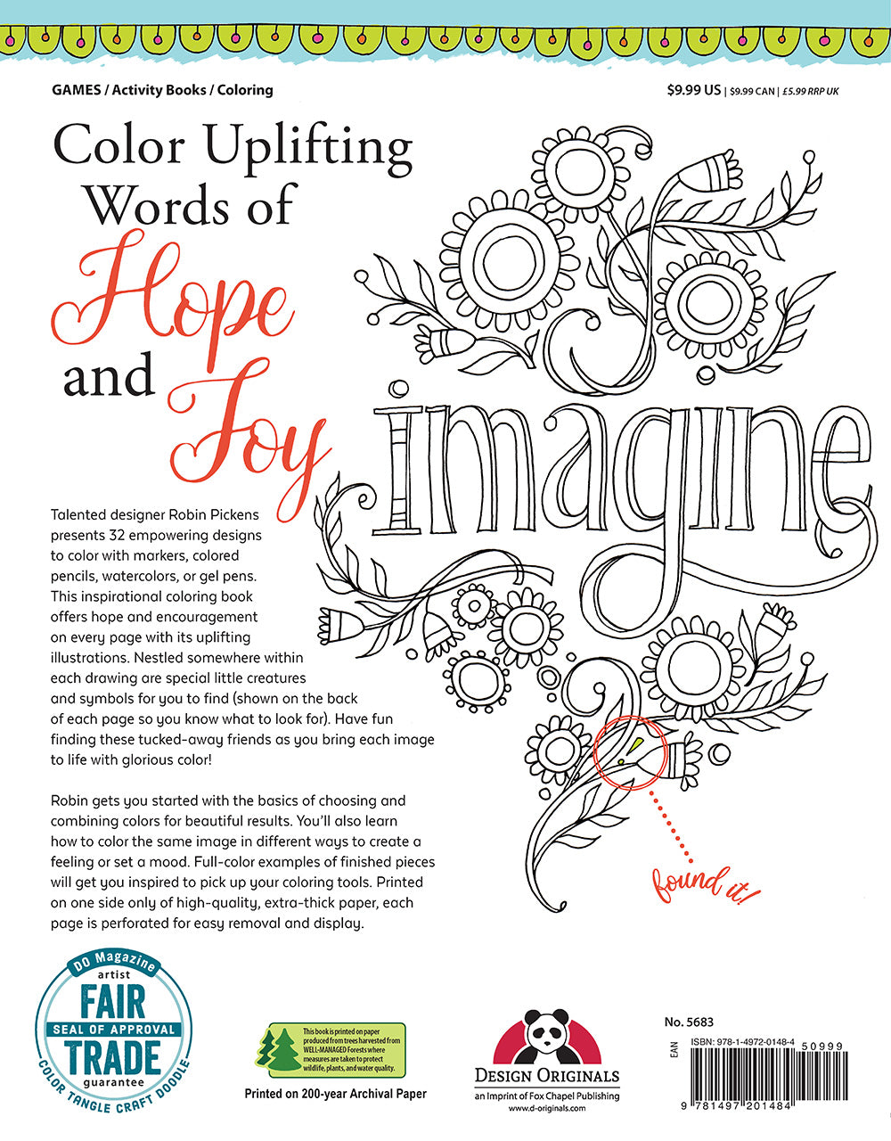 Seek, Color, Find Cheerful Words and Sayings - Fox Chapel Publishing Co.