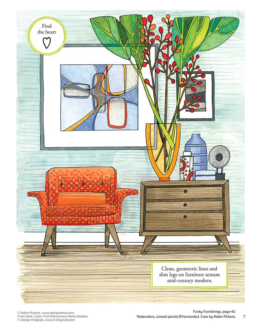 Seek, Color, Find Mid-Century Retro Designs - Fox Chapel Publishing Co.