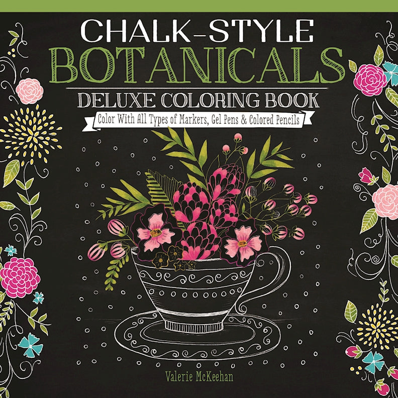 Chalk-Style Botanicals Deluxe Coloring Book - Fox Chapel Publishing Co.