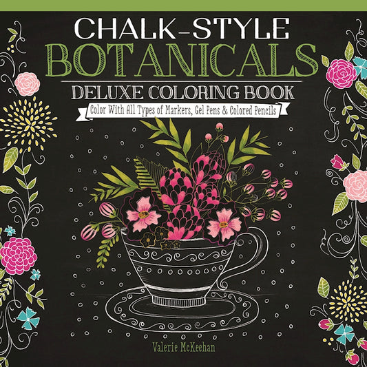 Chalk-Style Botanicals Deluxe Coloring Book - Fox Chapel Publishing Co.