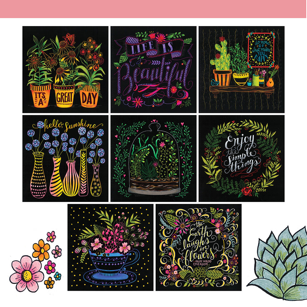Chalk-Style Botanicals Deluxe Coloring Book - Fox Chapel Publishing Co.
