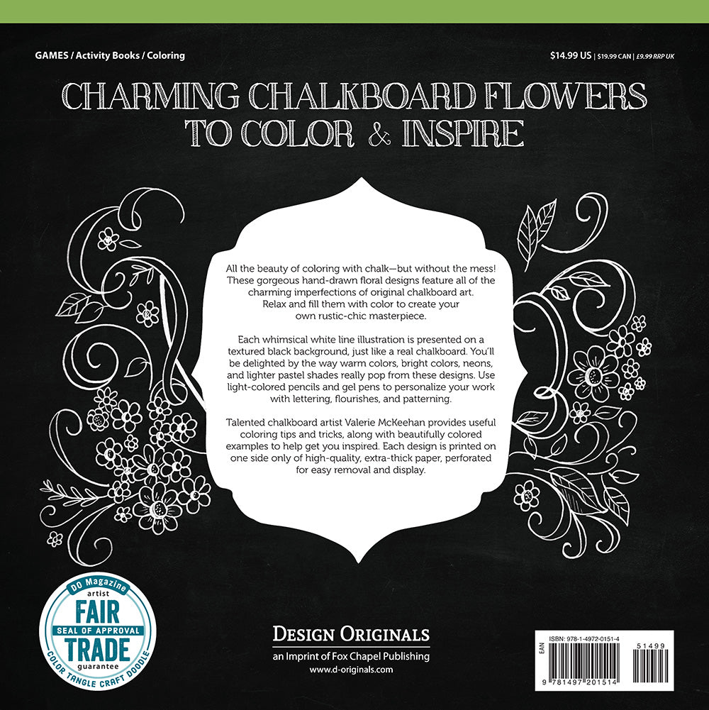 Chalk-Style Botanicals Deluxe Coloring Book - Fox Chapel Publishing Co.