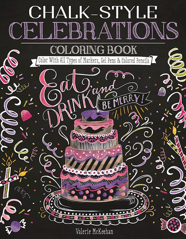 Chalk-Style Celebrations Coloring Book - Fox Chapel Publishing Co.