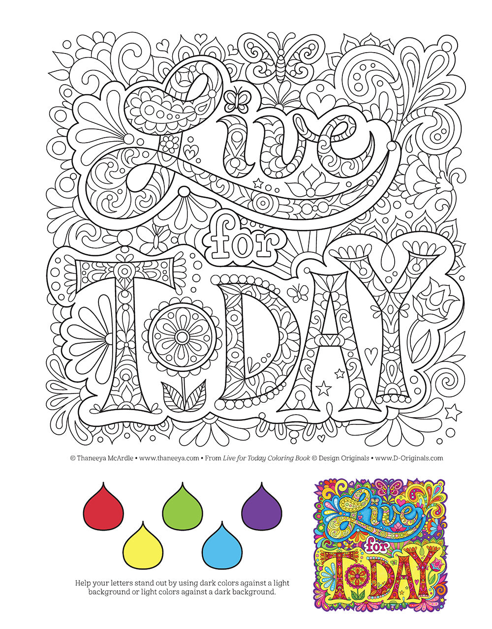 Live for Today Coloring Book - Fox Chapel Publishing Co.