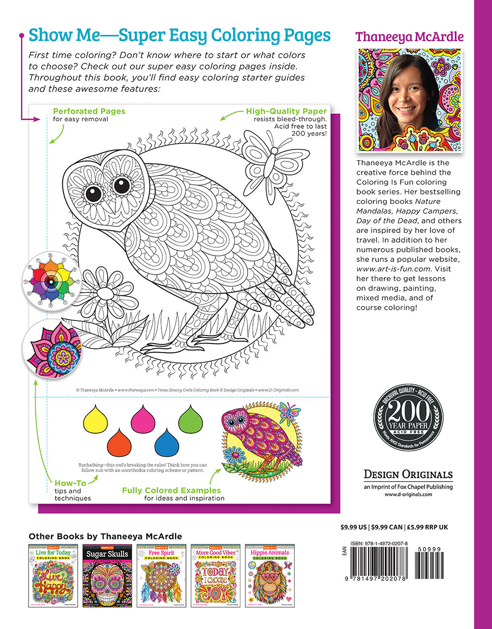 Groovy Owls Coloring Book - Fox Chapel Publishing Co.