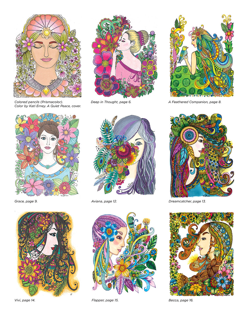 KC Doodle Art Flower Girls Coloring Book - Fox Chapel Publishing Co.