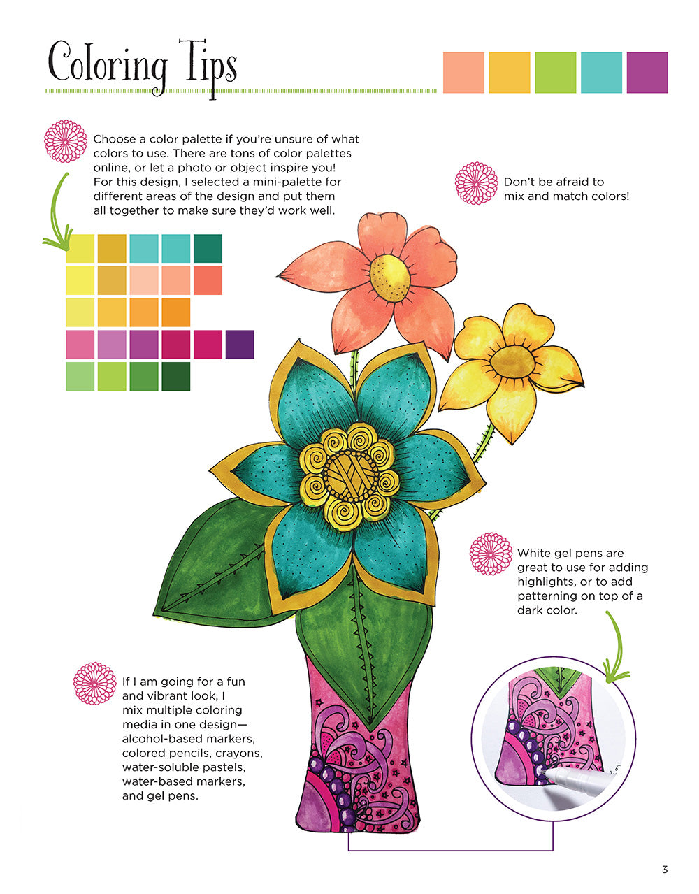 KC Doodle Art Flower Girls Coloring Book - Fox Chapel Publishing Co.