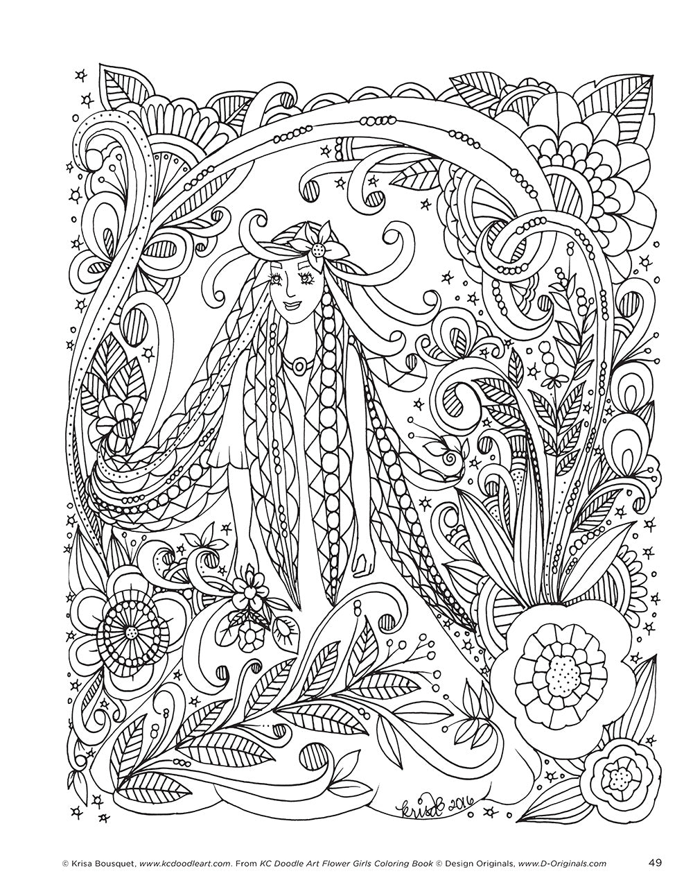 KC Doodle Art Flower Girls Coloring Book - Fox Chapel Publishing Co.