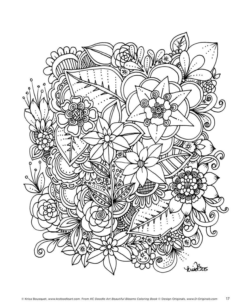 KC Doodle Art Beautiful Blooms Coloring Book - Fox Chapel Publishing Co.