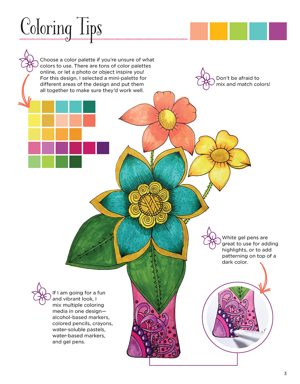 KC Doodle Art Beautiful Blooms Coloring Book - Fox Chapel Publishing Co.