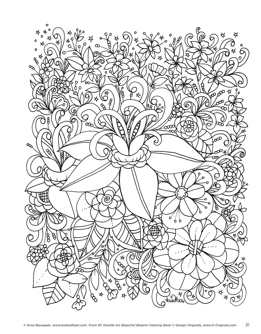 KC Doodle Art Beautiful Blooms Coloring Book - Fox Chapel Publishing Co.