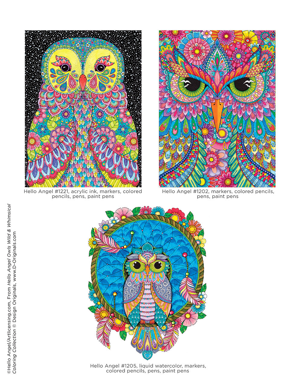 Hello Angel Owls Wild & Whimsical Coloring Collection - Fox Chapel Publishing Co.