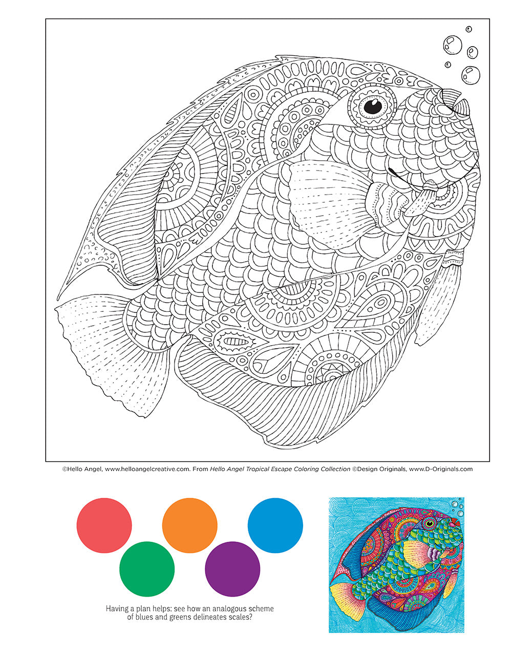 Hello Angel Tropical Escape Coloring Collection - Fox Chapel Publishing Co.