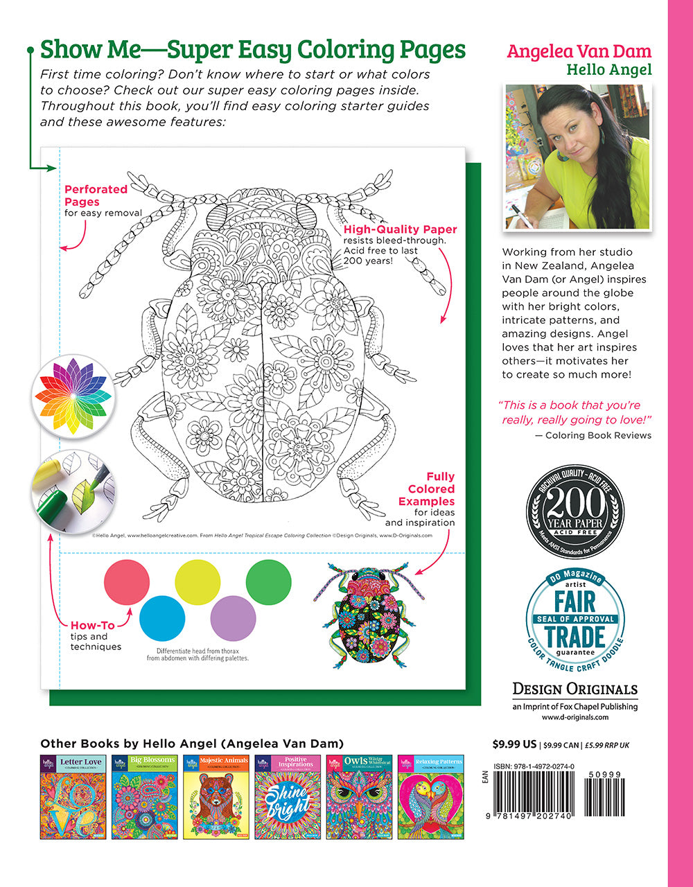 Hello Angel Tropical Escape Coloring Collection - Fox Chapel Publishing Co.