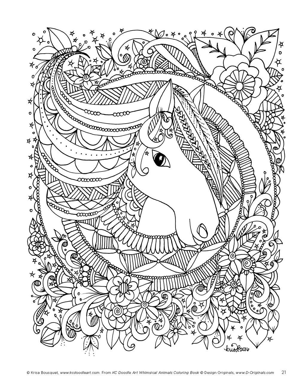KC Doodle Art Whimsical Animals Coloring Book - Fox Chapel Publishing Co.