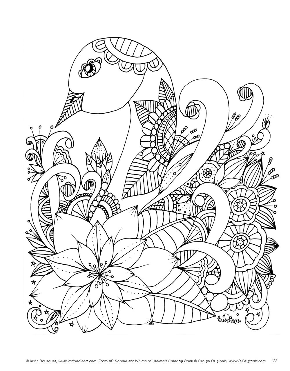 KC Doodle Art Whimsical Animals Coloring Book - Fox Chapel Publishing Co.