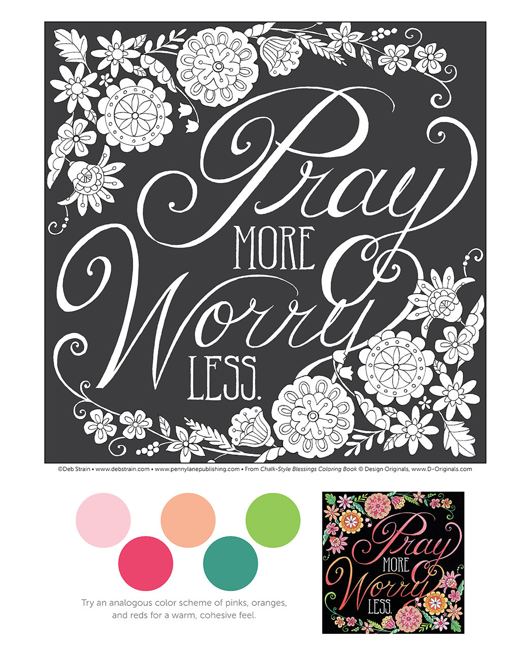 Chalk-Style Blessings Coloring Book - Fox Chapel Publishing Co.