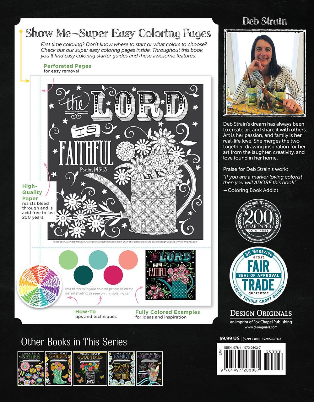 Chalk-Style Blessings Coloring Book - Fox Chapel Publishing Co.
