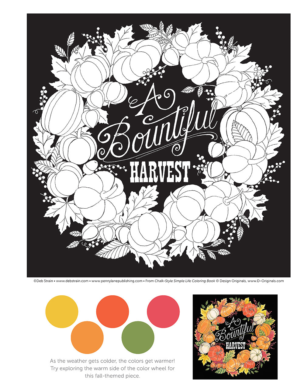 Chalk-Style Simple Life Coloring Book - Fox Chapel Publishing Co.