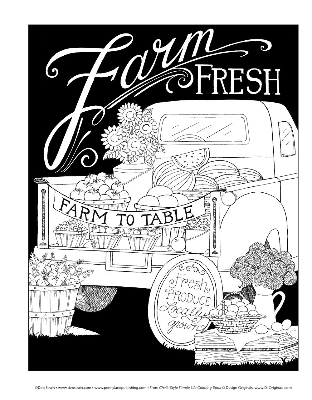 Chalk-Style Simple Life Coloring Book - Fox Chapel Publishing Co.