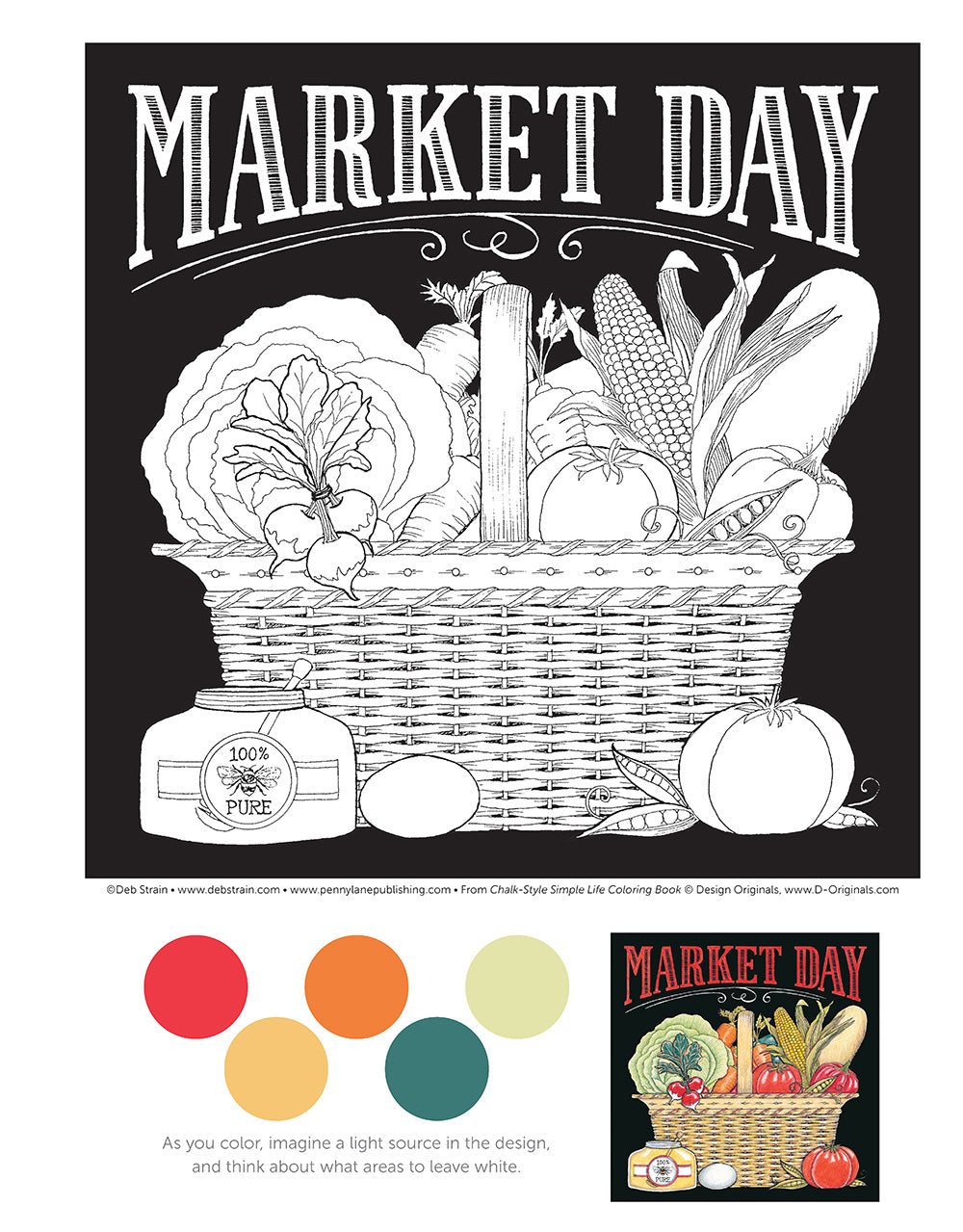 Chalk-Style Simple Life Coloring Book - Fox Chapel Publishing Co.