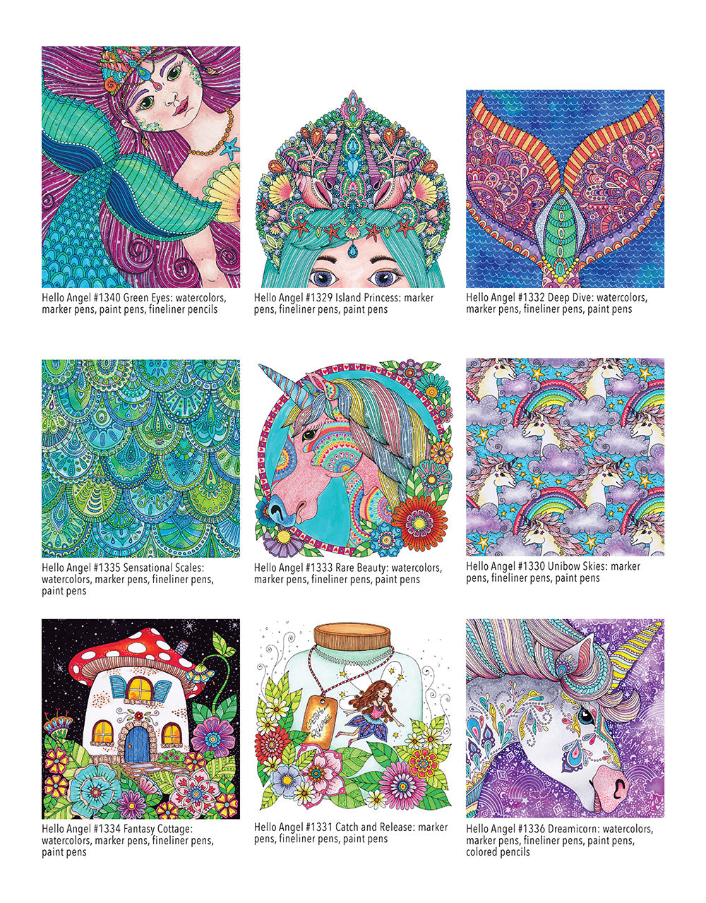 Hello Angel Unicorns, Mermaids & Other Mythical Creatures Coloring Collection