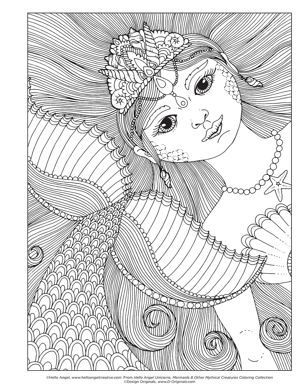 Hello Angel Unicorns, Mermaids & Other Mythical Creatures Coloring Collection