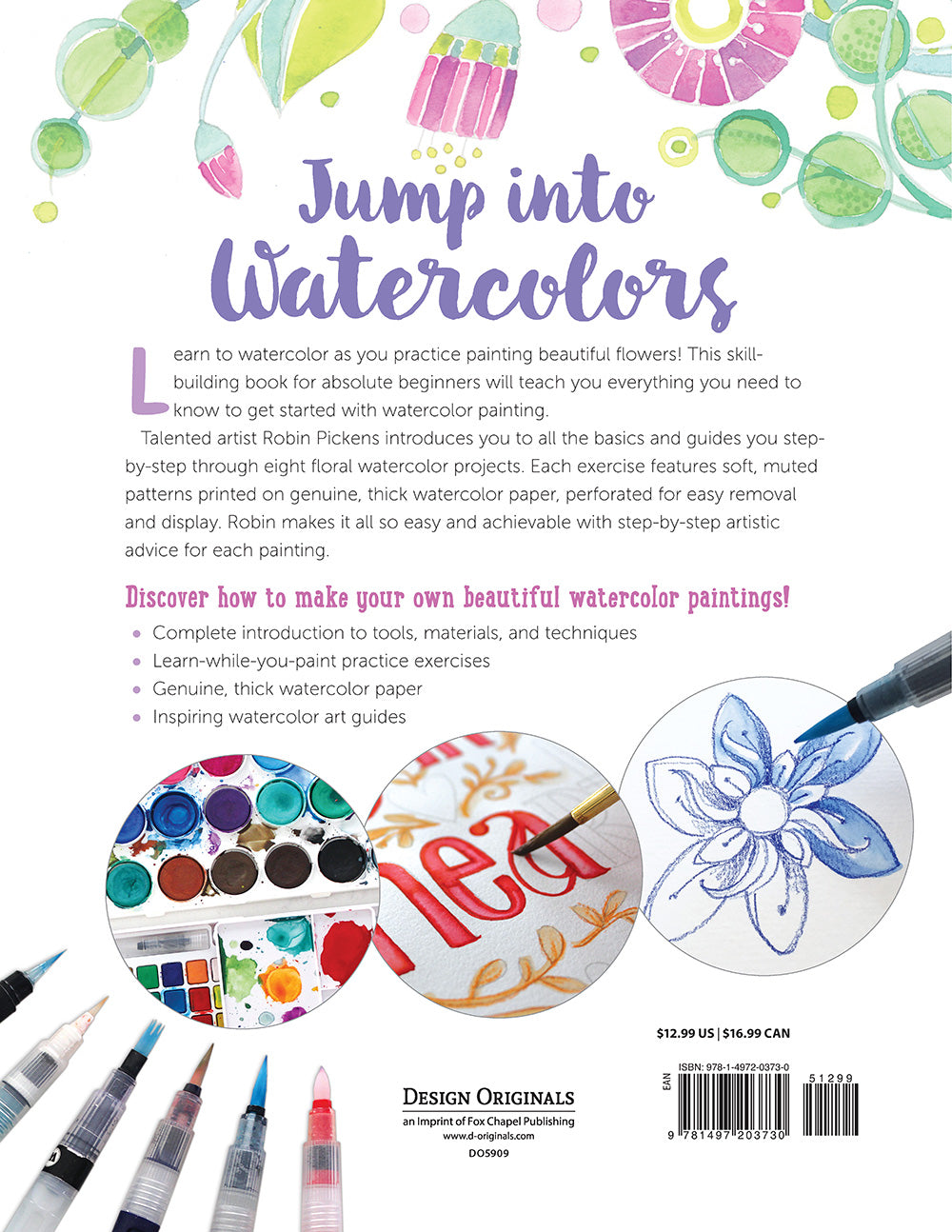 Just Add Watercolor Flowers - Fox Chapel Publishing Co.