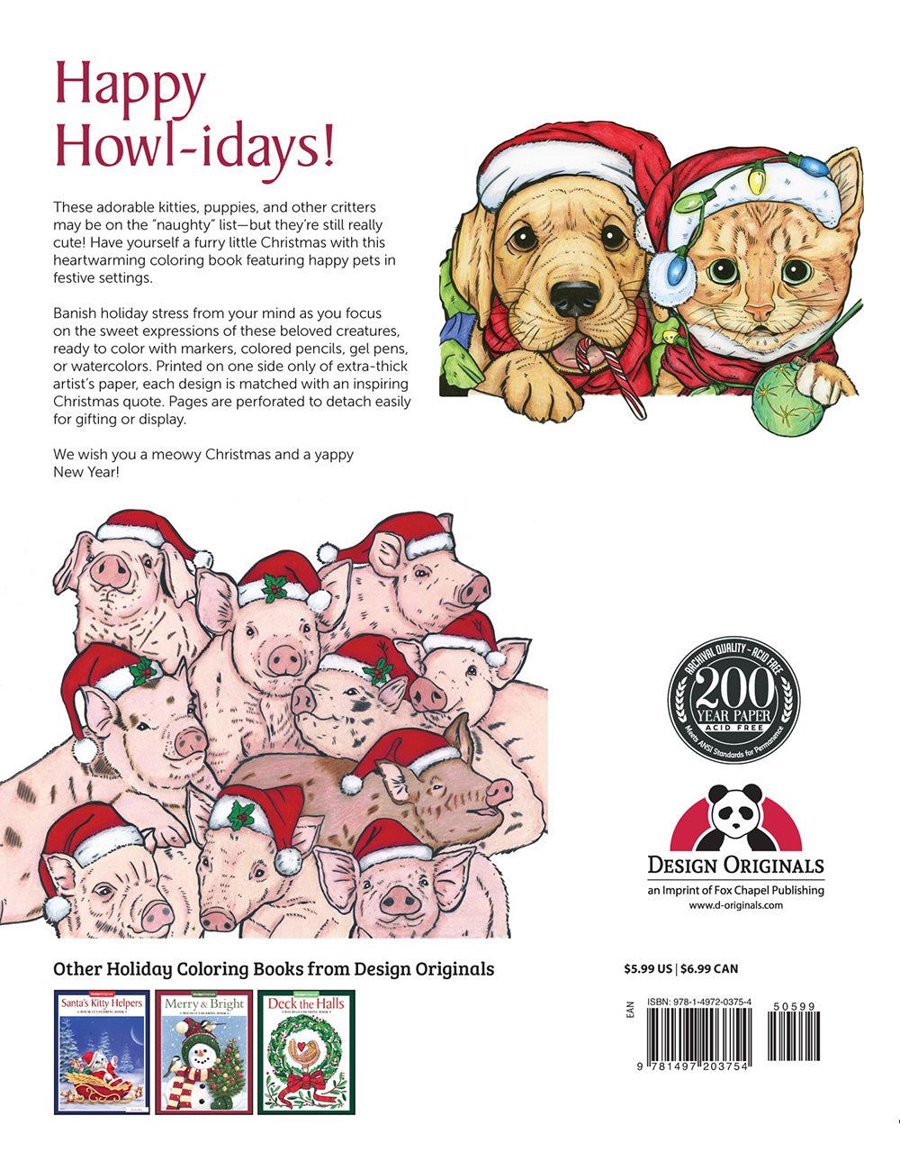 Cute Christmas Holiday Coloring Book