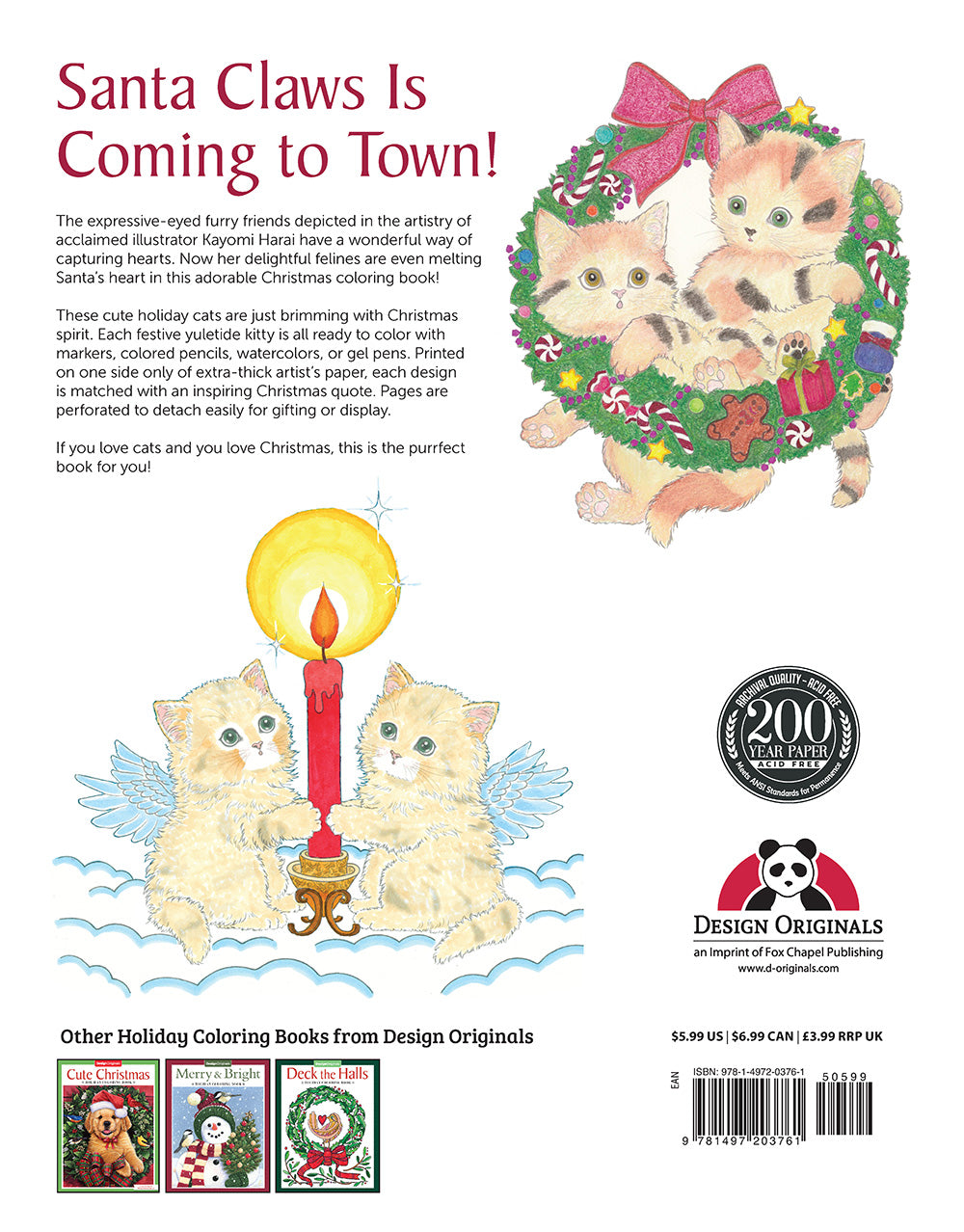Santa's Kitty Helpers Holiday Coloring Book - Fox Chapel Publishing Co.