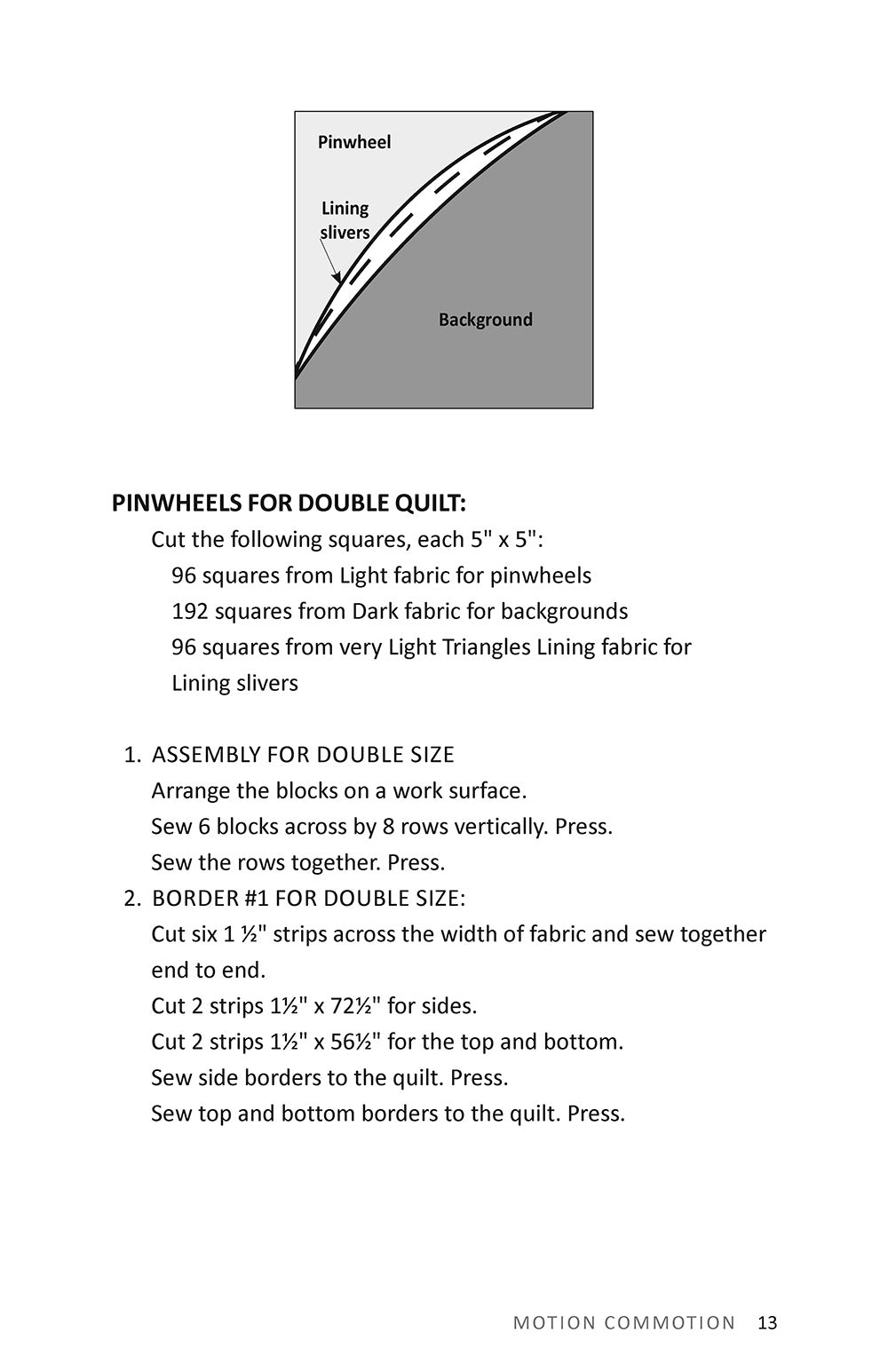 Motion Commotion Quilt Pattern - Fox Chapel Publishing Co.