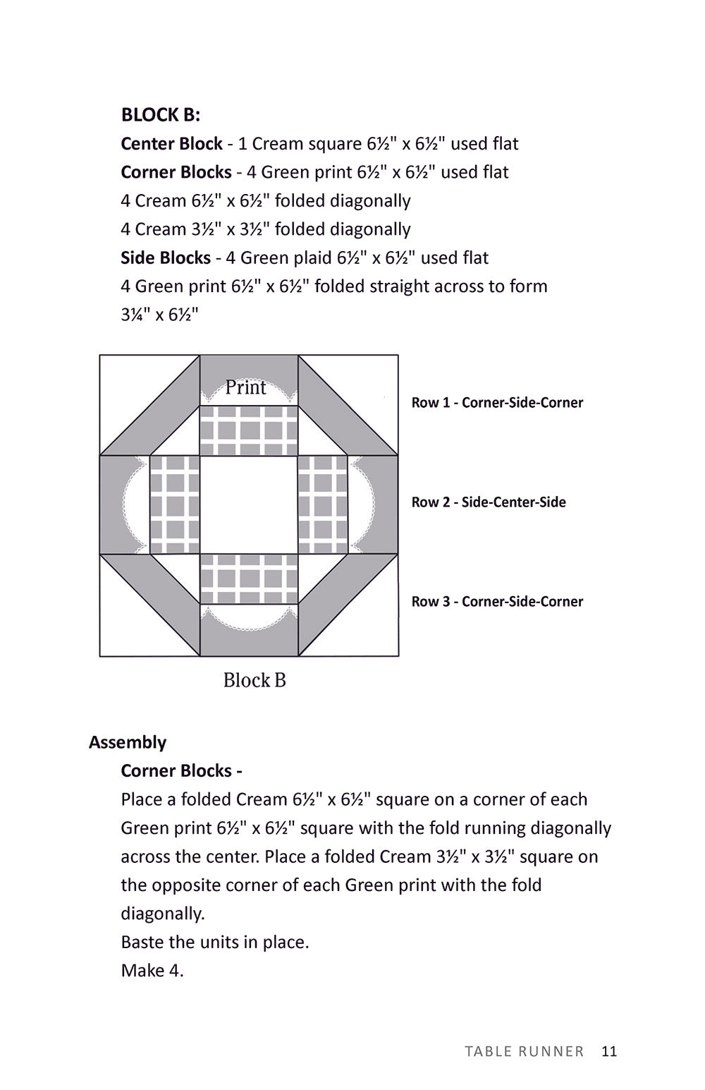 Quilt & Learn Table Runner Quilt Pattern