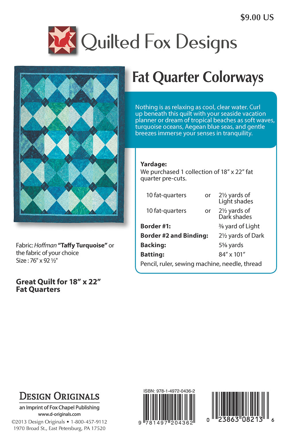 Fat-Quarter Colorways Quilt Pattern - Fox Chapel Publishing Co.