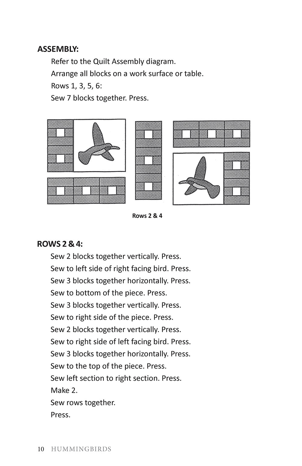 Hummingbirds Quilt Pattern - Fox Chapel Publishing Co.
