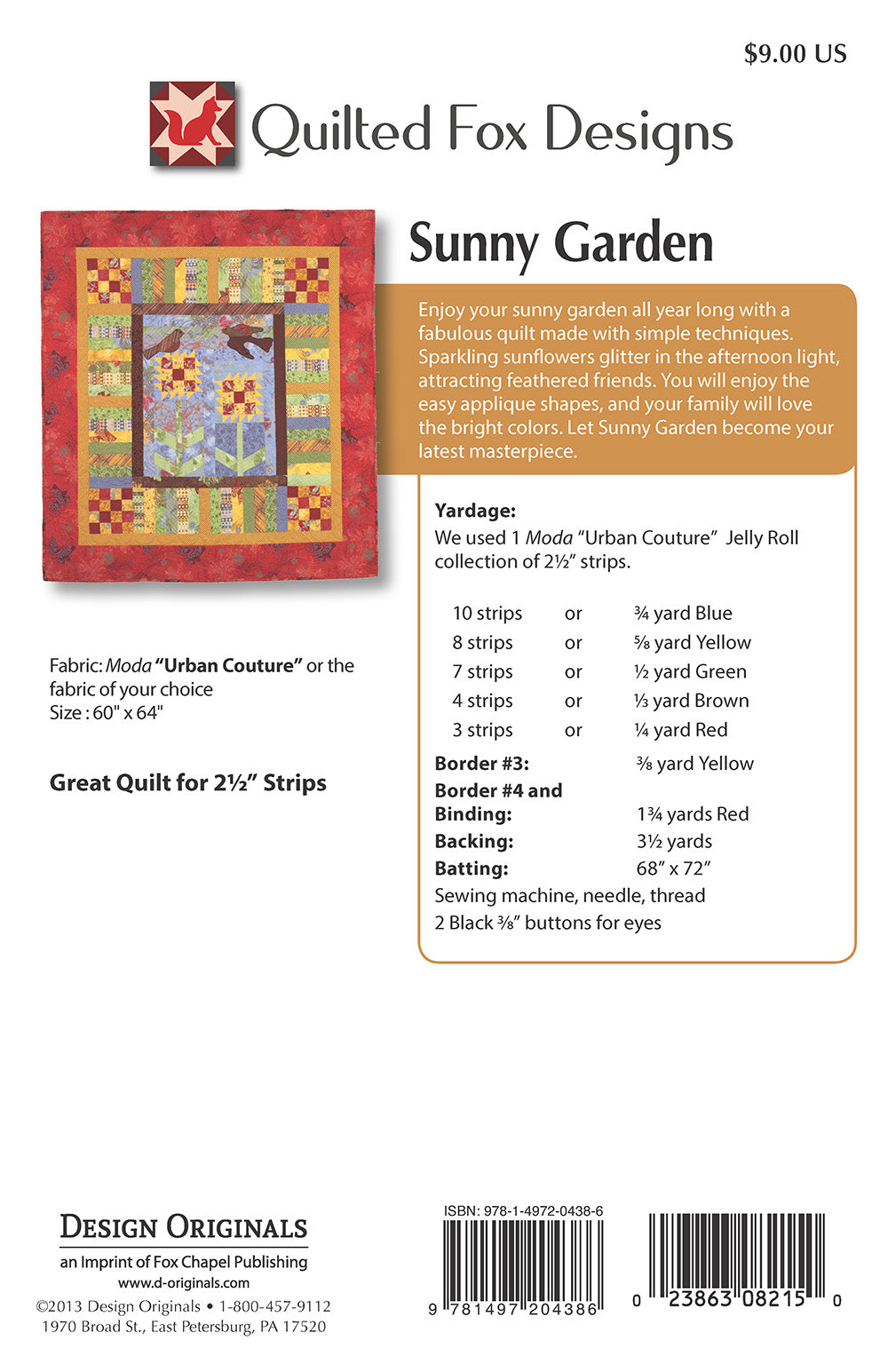 Sunny Garden Quilt Pattern - Fox Chapel Publishing Co.