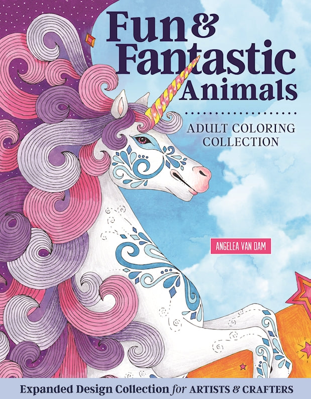 Hello Angel Fun & Fantastic Animals Adult Coloring Collection