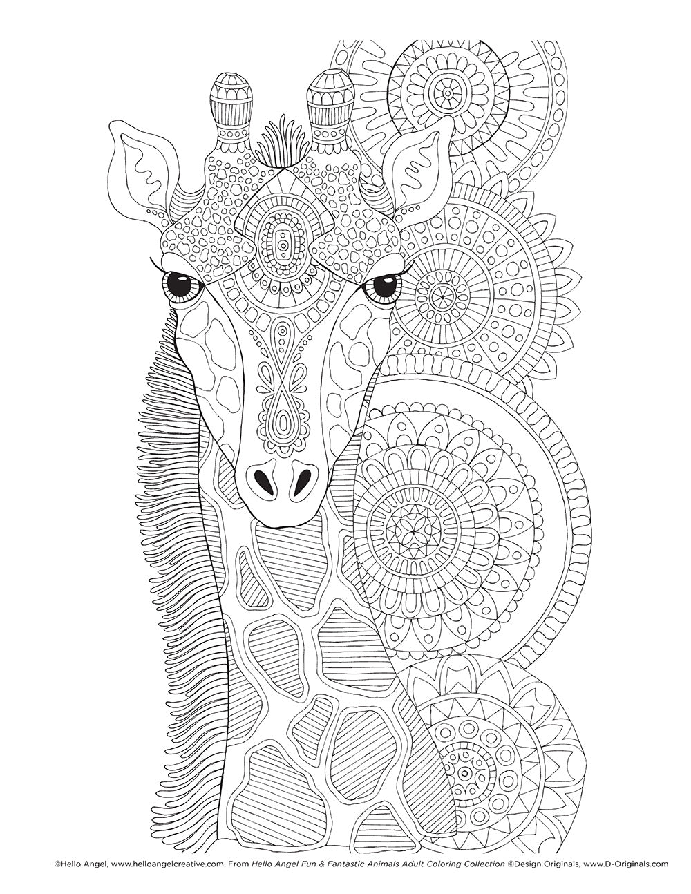 Hello Angel Fun & Fantastic Animals Adult Coloring Collection