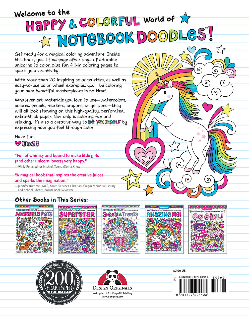 Notebook Doodles Unicorns - Fox Chapel Publishing Co.