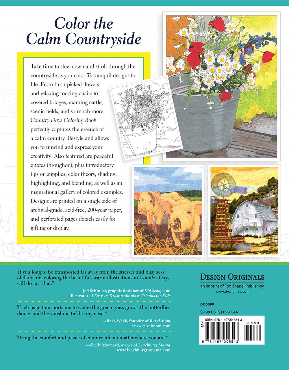 Country Days Coloring Book - Fox Chapel Publishing Co.