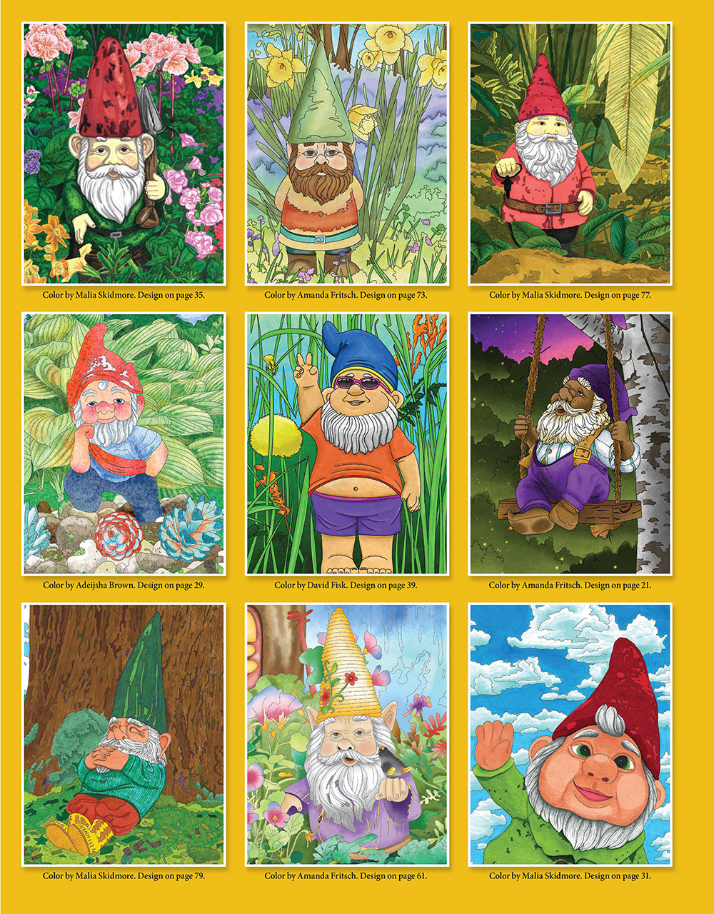 Garden Gnomes Coloring Book